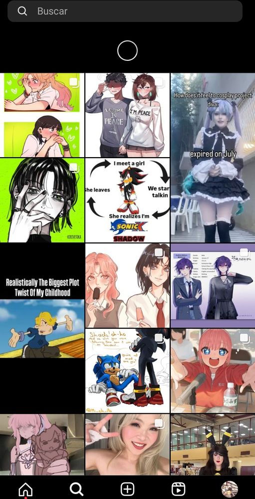 Instagram's search feed where the first posts in it were about "The Guy She Was Interested In Wasn't A Guy At All" aka tgswiiwagaa 