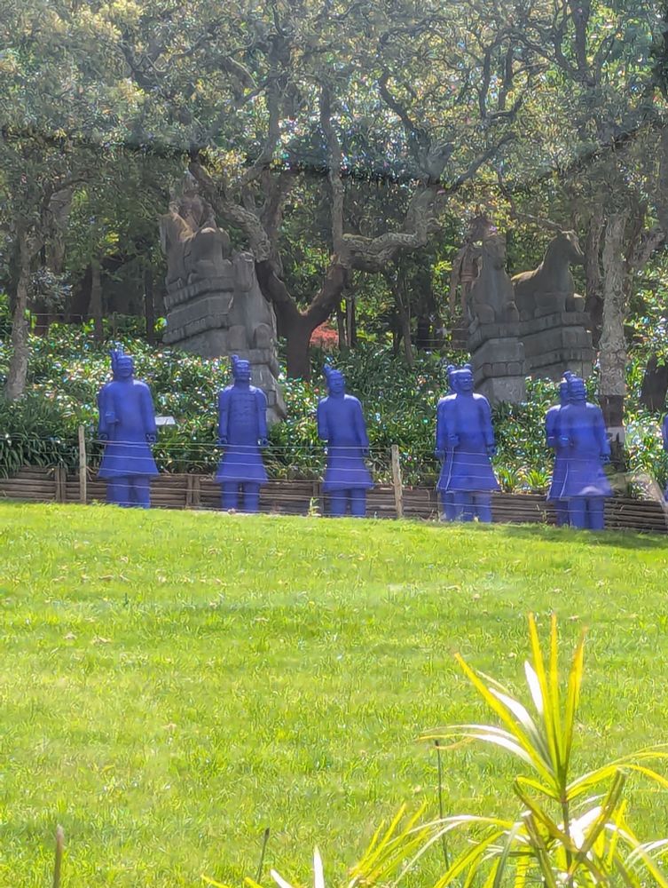 Cobalt warriors of Buddha Eden Garden Bombarral, Portugal 