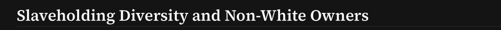 Slaveholding Diversity and Non-White Owners