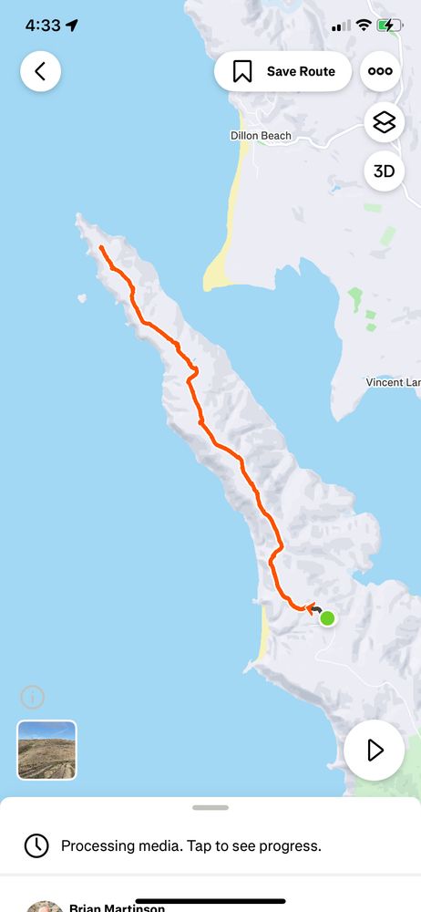 Strava map of our hike out to Tomales Point, on the Northern most tip of Point Reyes National Seashore. 