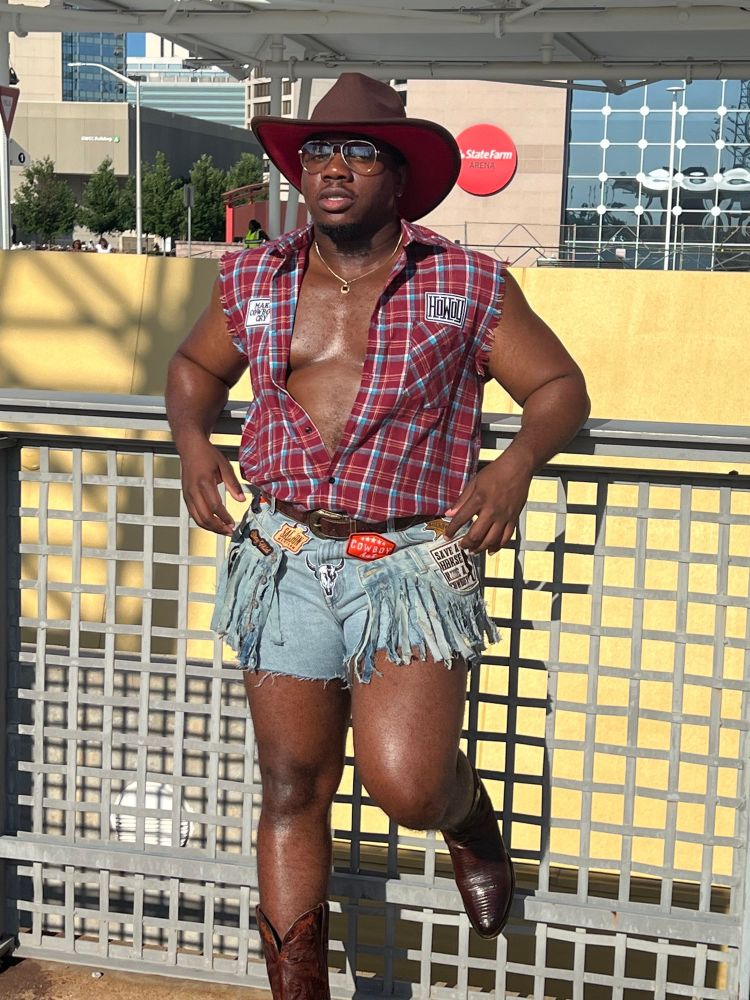 BlueSky user Fred Bedderhead, dressed as mandated by Queen Beyoncé I for Act II: Cowboy Carter.