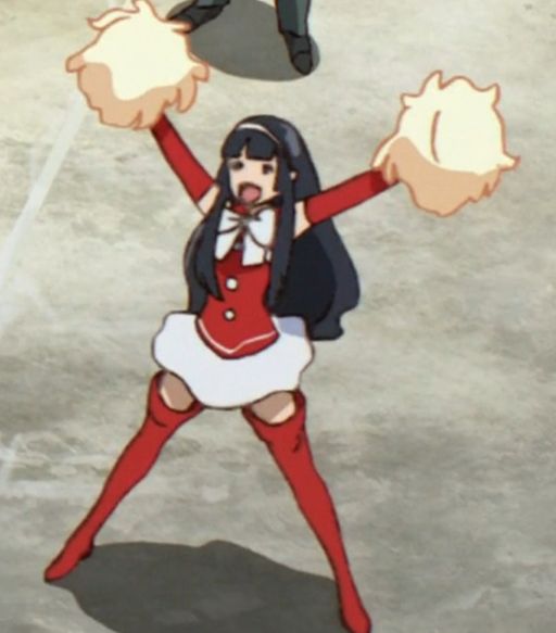 Manny doing an X pose while cheering for da military and their new weapons she loves militarization