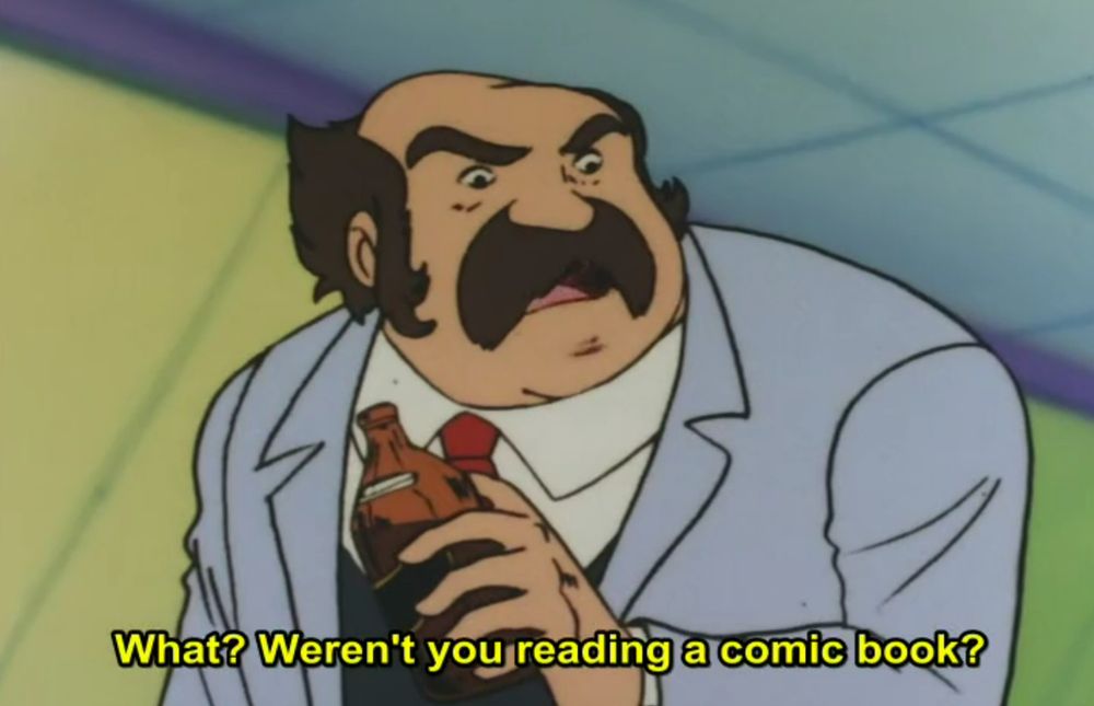 Dr. Yotsuya: "What? Weren't you reading a comic book?"