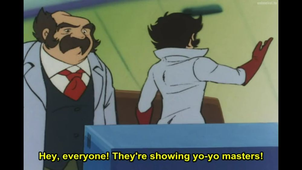 Hyoma: "Hey, everyone! They're showing yo-yo masters!"