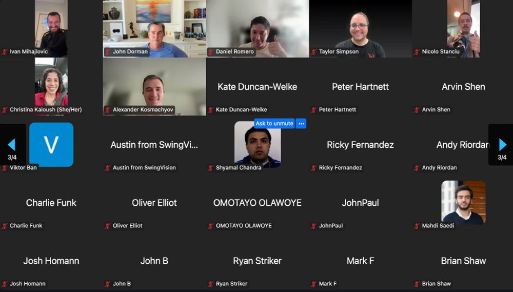 Participants on a zoom call at iOSDevHappyHour