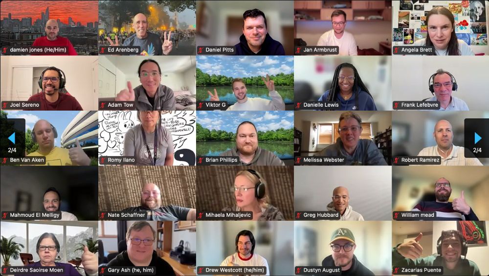 Participants on a zoom call at iOSDevHappyHour