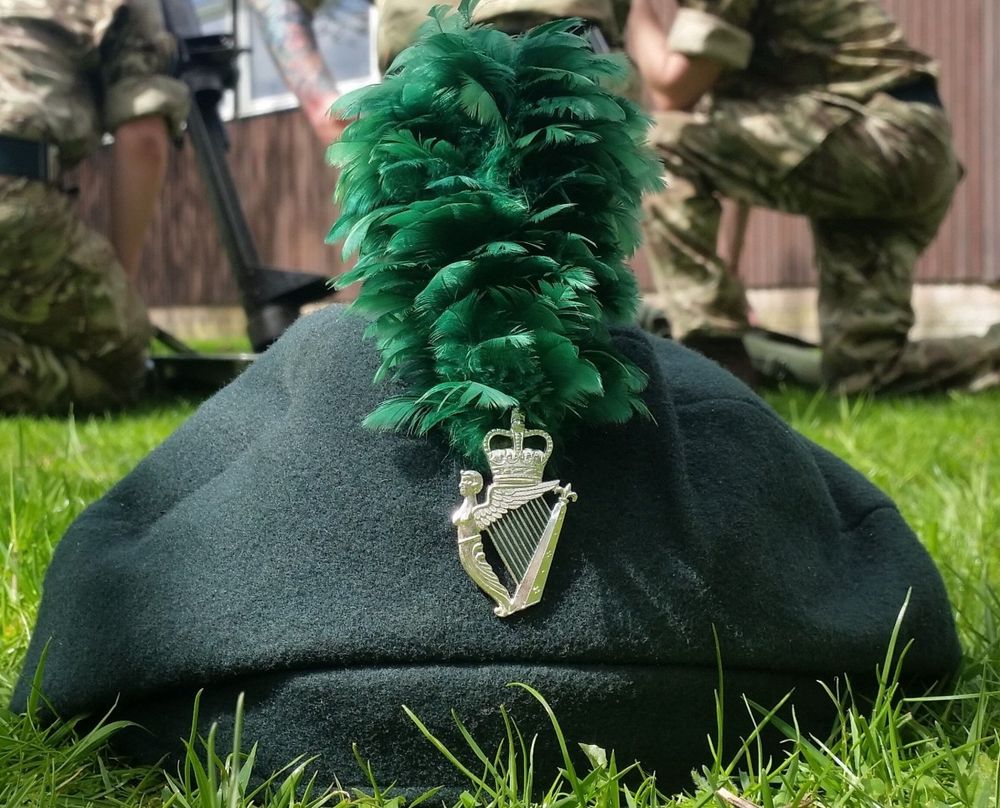Royal Irish Regiment beret (motto is Faugh a Ballagh meaning ‘clear the way’)