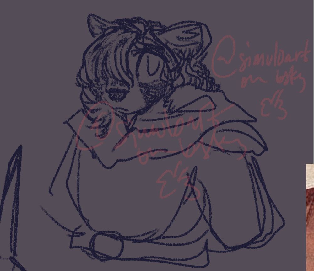 raccoon dog person in a big medieval hood. and stuff, curly hair, whatever else idk
@simuloart on bsky