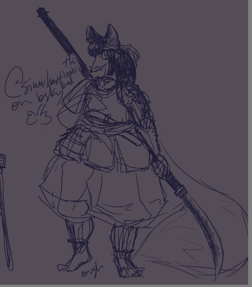 anthro fox person, same as the first post mostly. I wrote "this looks bad" and "ough"
@simuloart on bsky