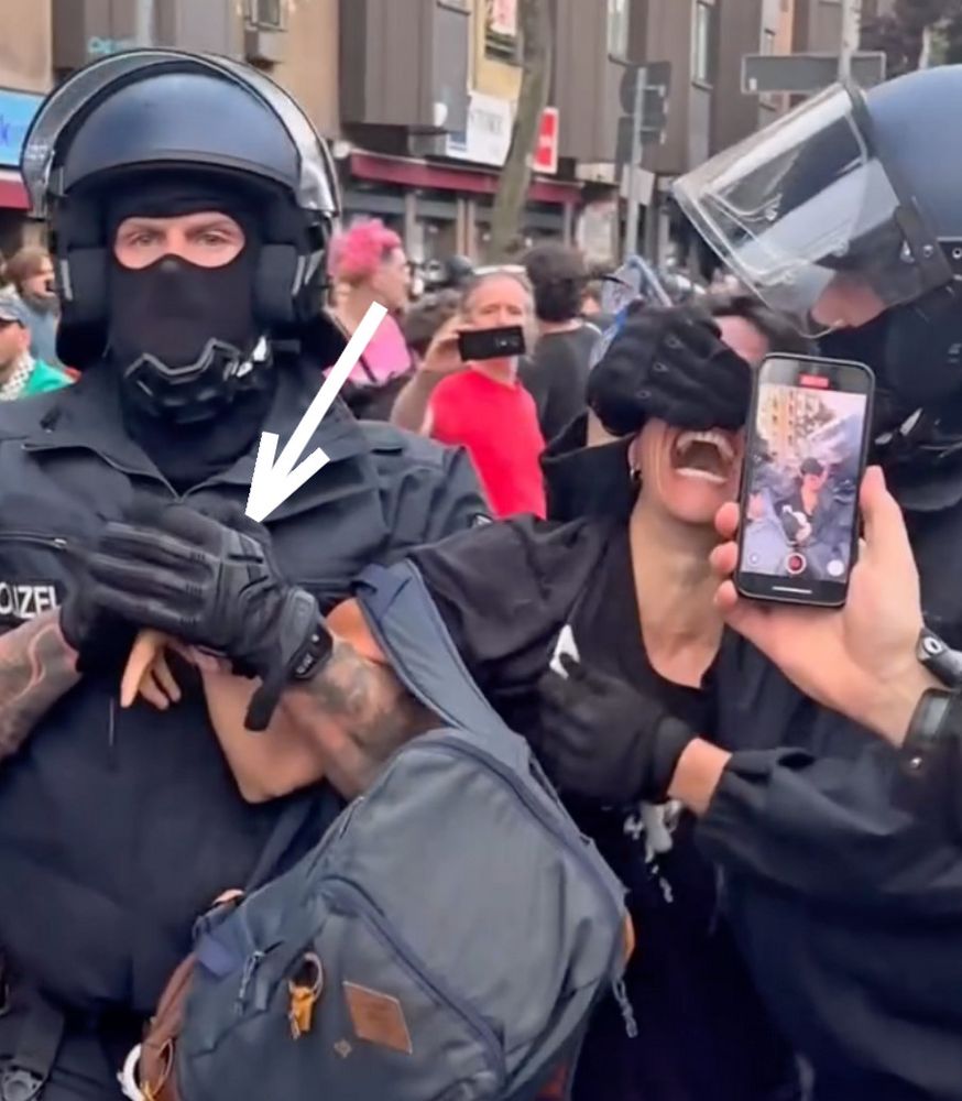 Policing dissent in Germany with heavy hands. 