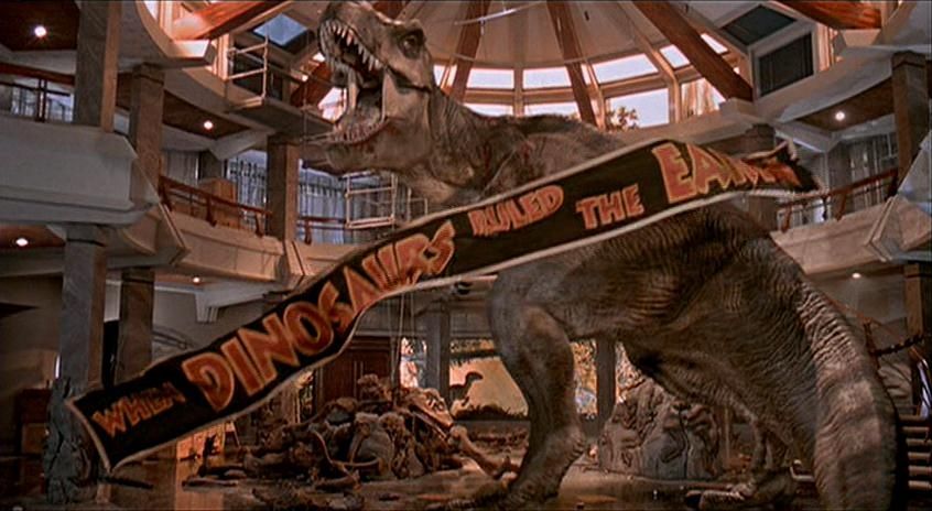 Final shot of the T-Rex in Jurassic Park, being a boss-ass bitch