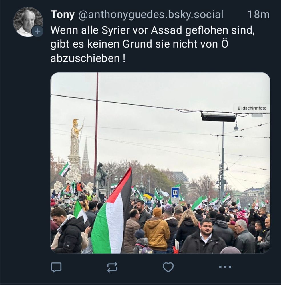 Post von Tony: "Wenn alle Syrier vor Assad geflohen sind, gibt es keinen Grund sie nicht von Ö abzuschieben !"