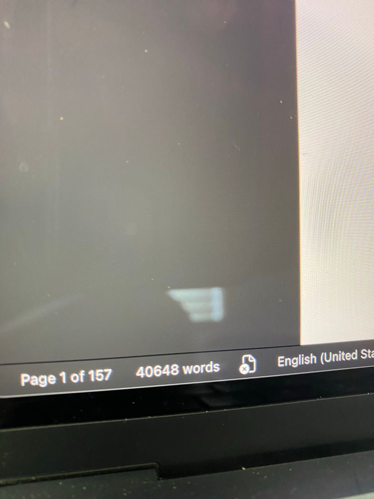 Word document word count, showing page 1 of 157, and 40,648 words.
