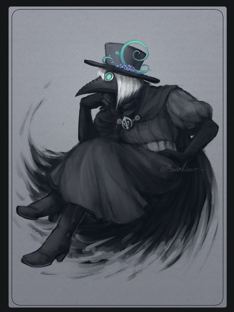 Fanart of Utatane Piko as a Plague Doctor