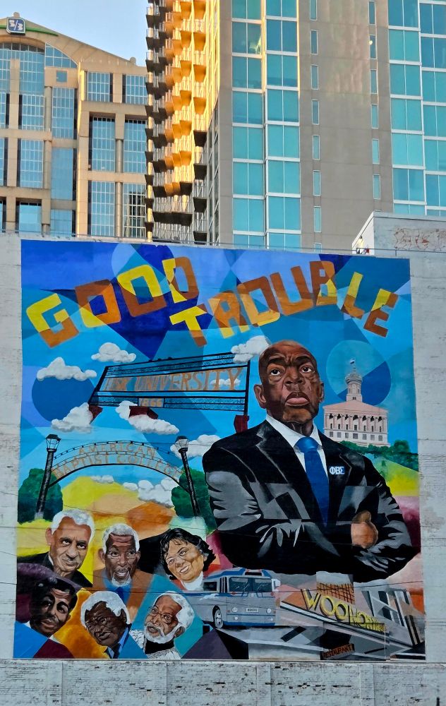 Mural in Nashville of Rep. John Lewis and the Freedom Riders.