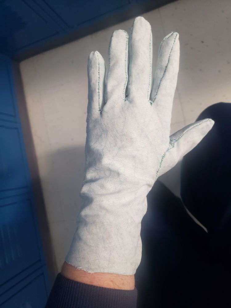 Back view of a gusseted glove mockup