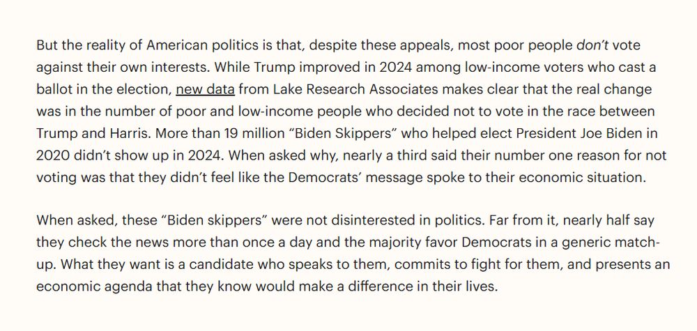 article describing finding that trump's victory was not driven less by conservative swing voters than abstention by likely democratic voters disenchanted with the party 