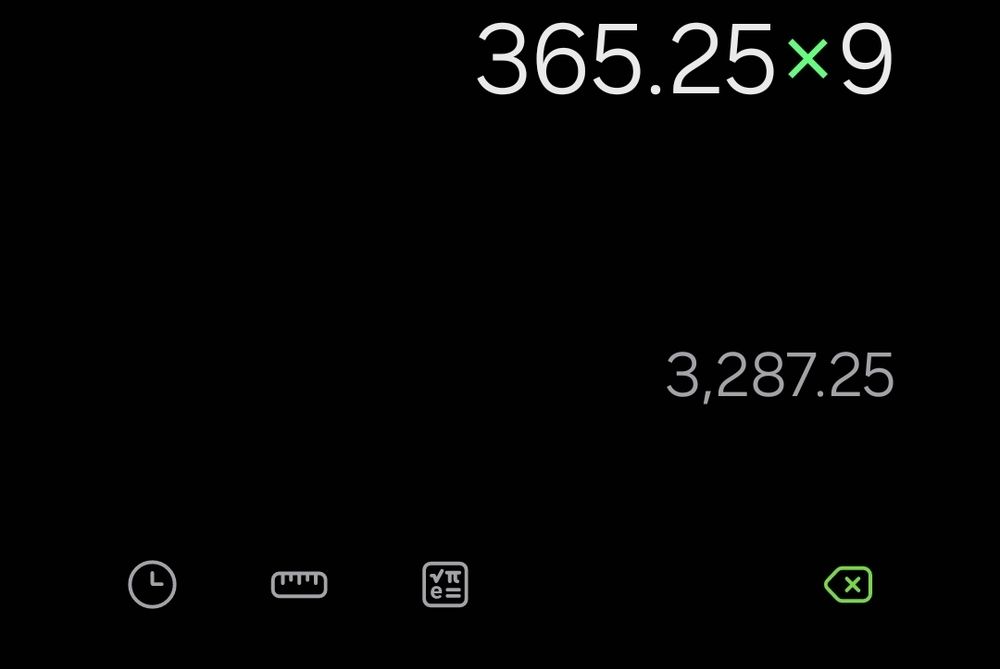 365.25 x 9 = 3287, meaning including leap years my streak is now 9 years long