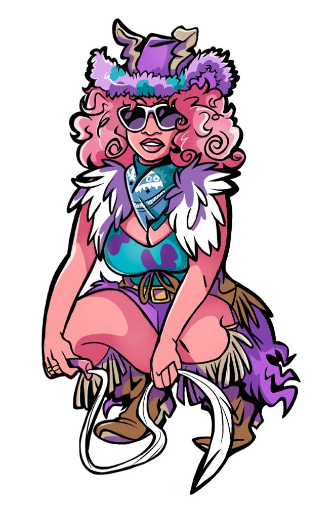 Mina Ashido from MHA as a cowboy.
