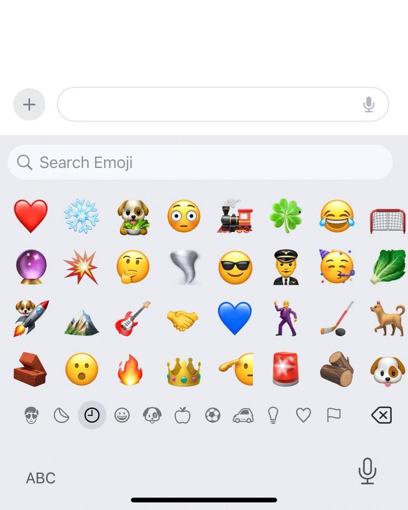 Screenshot of Avsmin's most recently used emojis