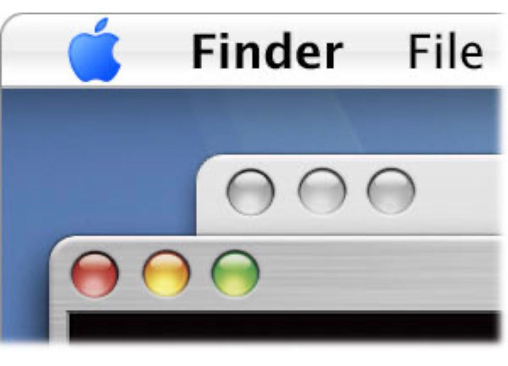 Aqua buttons in OS X 10.1 for the finder window. They pop out like lollipops in cherry, orange, and green Apple flavors. They look like jolly ranchers. 