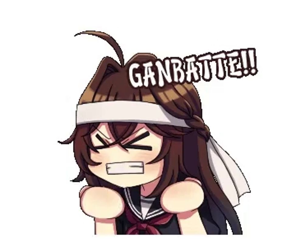 a cartoon of a girl with a bandana on her head that says gan battle !!