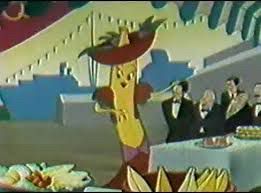 An anthropomorphic banana dressed like Carmen Miranda that was part of a 1940s ad campaign for the Chiquita Banana company.