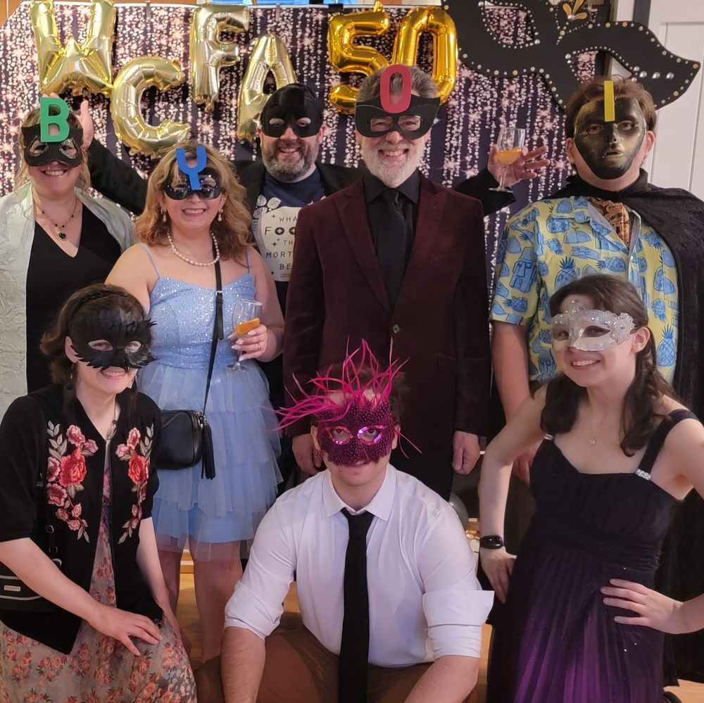 BYOI cast members all wearing our fancy masks.