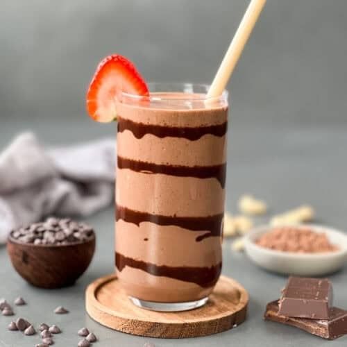 Chocolate milk with strawberry 