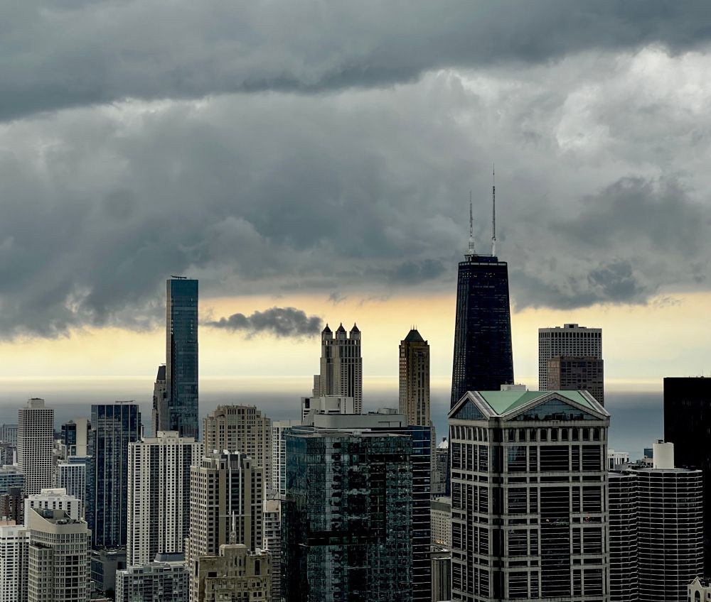 Chicago skyline before the storm Looking north from the Loop
