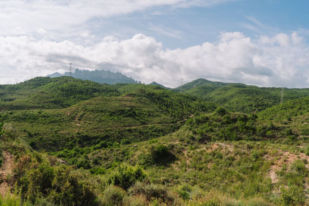 Paisatge actual de la zona d'Òdena i Montserrat.