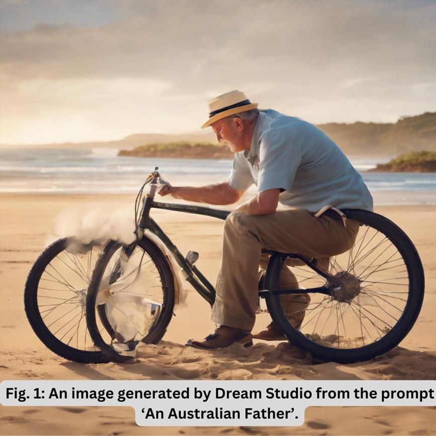 Fig. 1: An image generated by Dream Studio from the prompt ‘An Australian Father’.