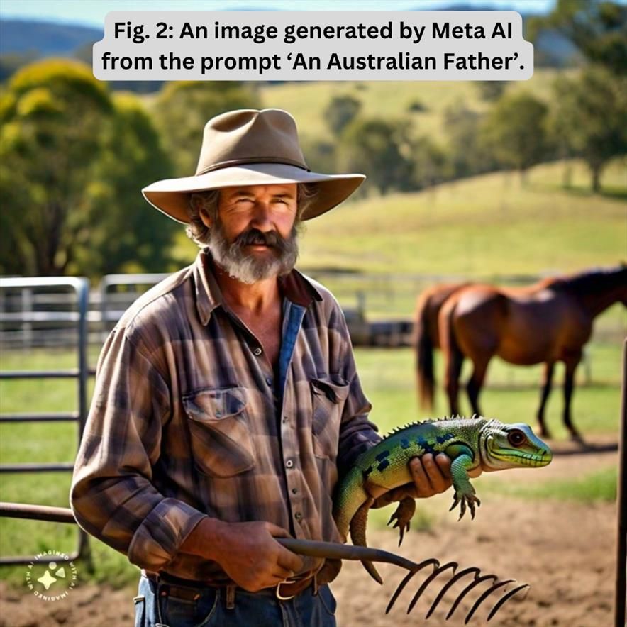 Fig. 2: An image generated by Meta AI from the prompt ‘An Australian Father’.