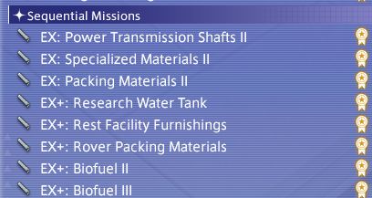 Screenshot showing all 8 Carpenter sequential missions complete