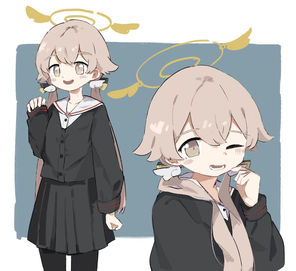 黒セーラーを身に纏った阿慈谷ヒフミさんがほほ笑んでます。かわいいね。