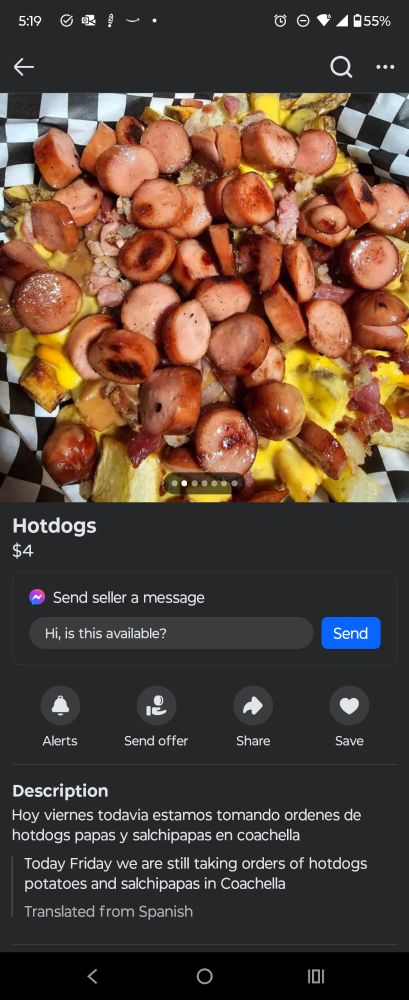 Hotdogs. $4.