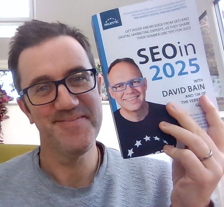 Andrew from Optimisey with the SEO in 2025 book. He and the author, David Bain, who's on the cover look remarkably similar! 