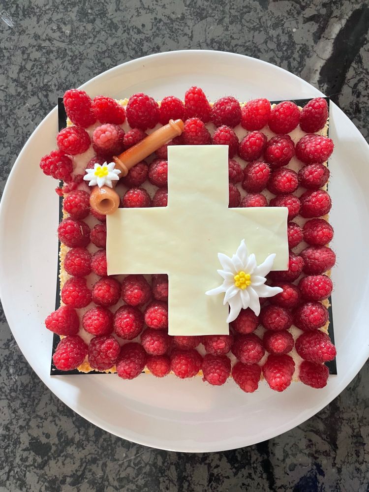 Swiss flag cake