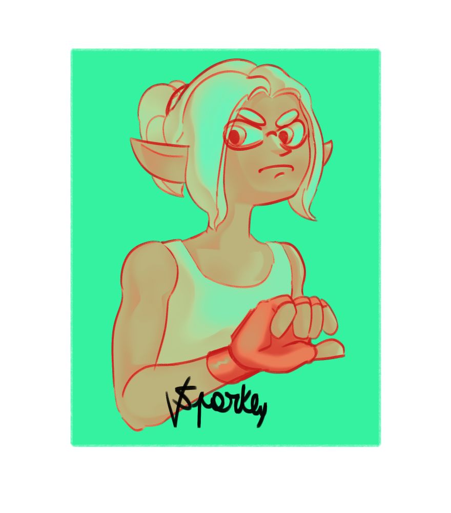 Potrait of the mechanic from splatoon riders 