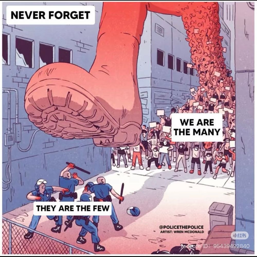 Comic depicting "Never forget. We are many. They are few."