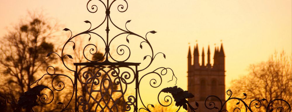 Photograph of Magdalen College at sunrise