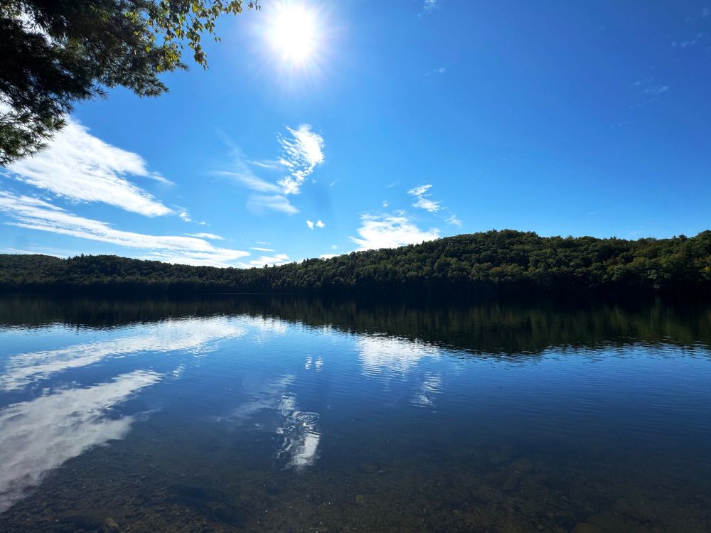 a clear lake in the green mountain national forest