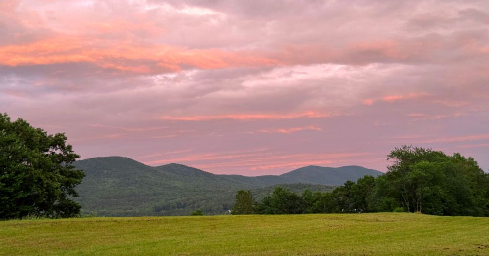 sunset in the green mountains