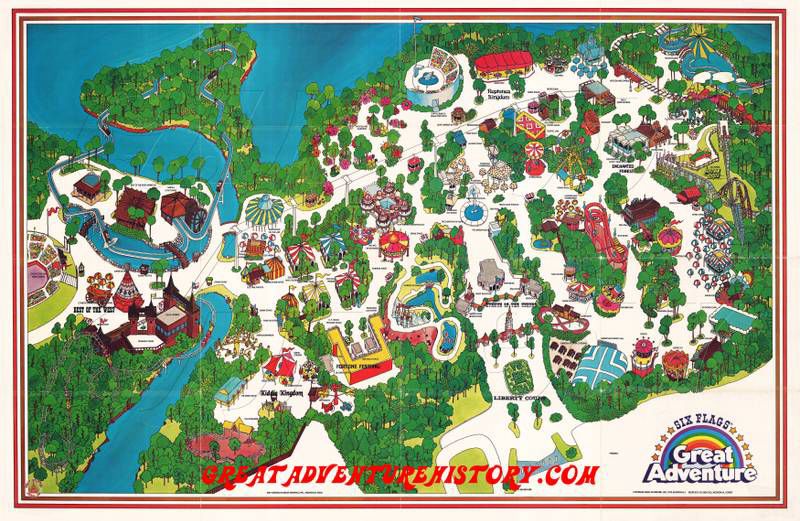 Poster map of Six Flags Great Adventure from the 1978 season 