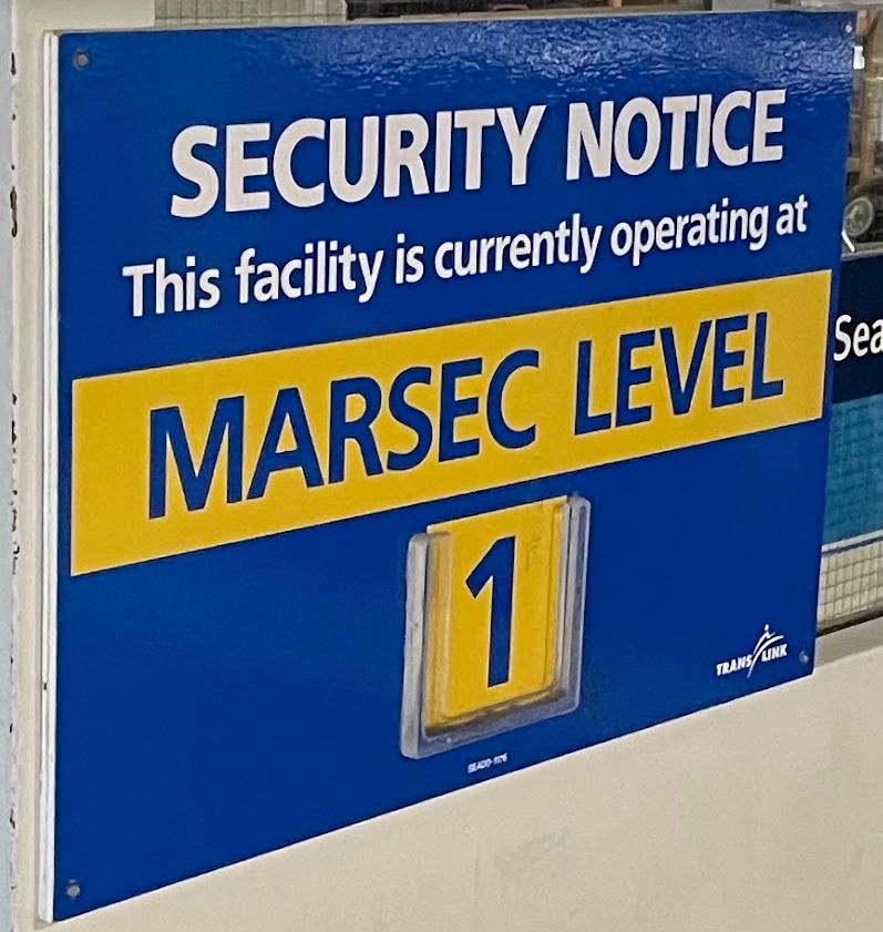 SECURITY NOTICE
This facility is currently operating at
MARSEC LEVEL
1