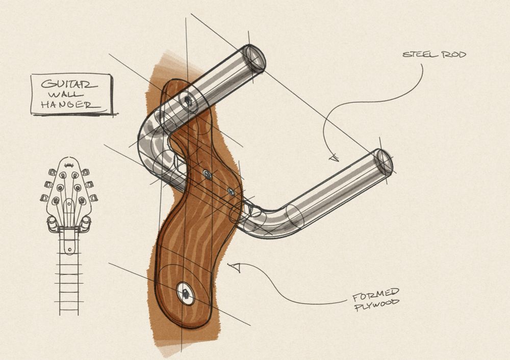 Sketch of a guitar wall hanger