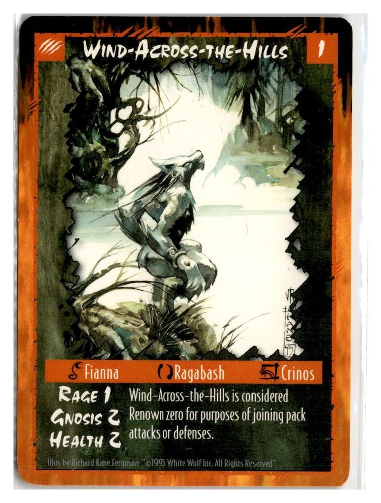 Wind-Across-The-Hills from the CCG "Rage" by White Wolf Games.  His ass is right out there.

I cannot begin to express the awakening this card caused in me.
