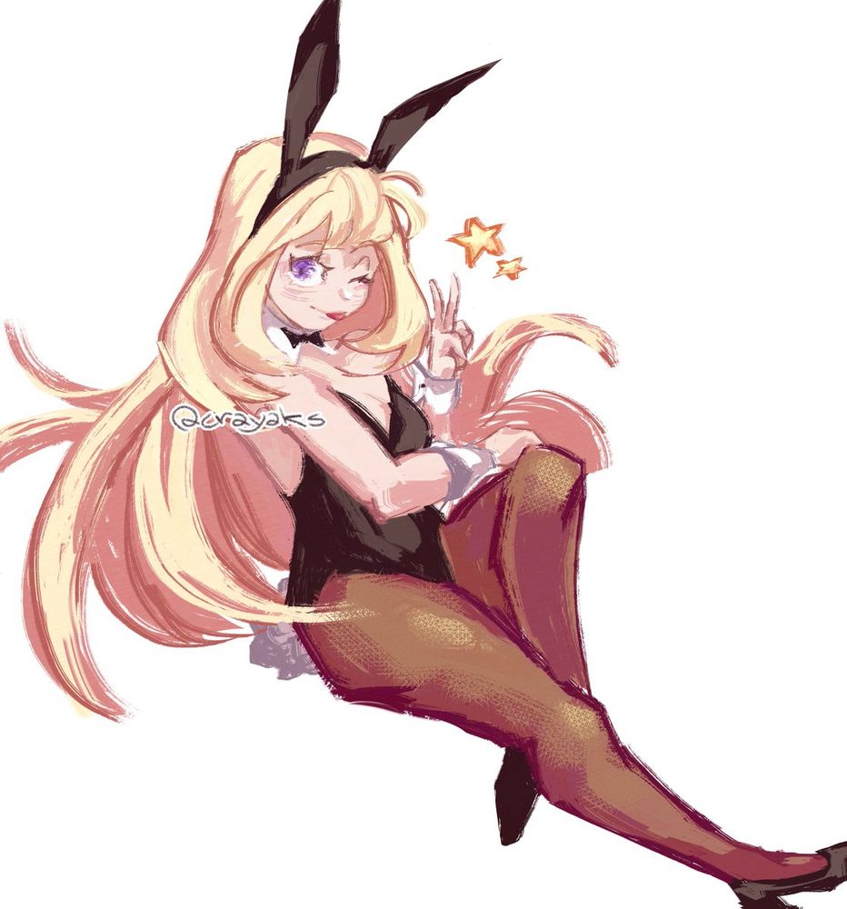 cagliostro from granblue fantasy in a bunny girl suit (old, from 2024)