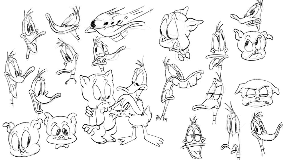 Porky and Daffy are like brothers... only closer...

Some loose and messy sketches of Porky and Daffy from memory.