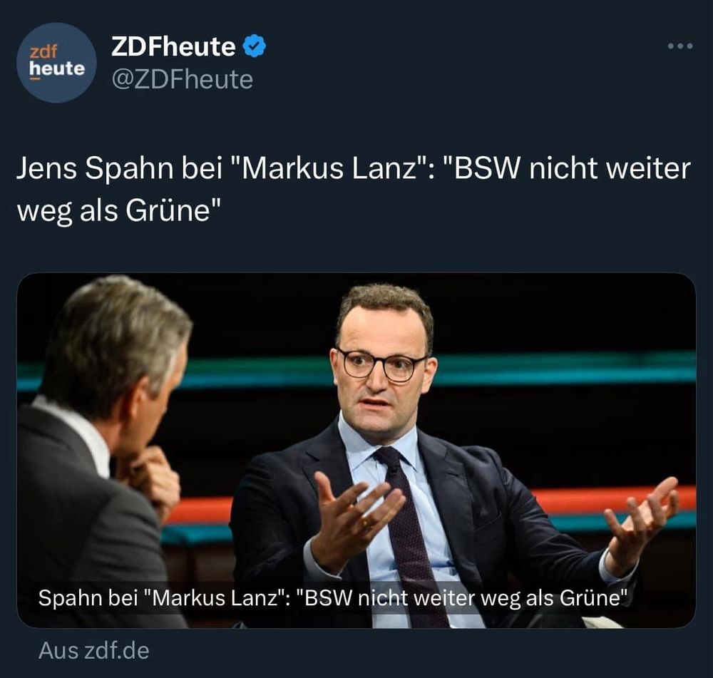 Jens Spahn bei Markus Lanz: BSW nicht weiter weg als Grüne
